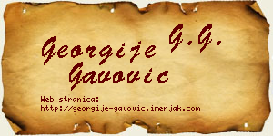 Georgije Gavović vizit kartica